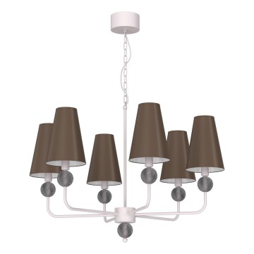 Candelabru cu lanț GRENADA 6xE14/15W/230V gri