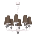 Candelabru cu lanț GRENADA 8xE14/15W/230V gri