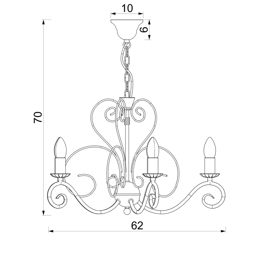 Candelabru cu lanț MAURO, 5xE14/15W/230V, bej