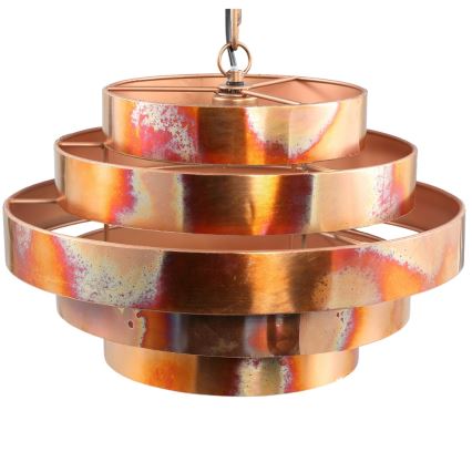 Candelabru cu lanț PTMD ZANTH 1xE27/40W/230V Ø 42 cm, finisaj cupru