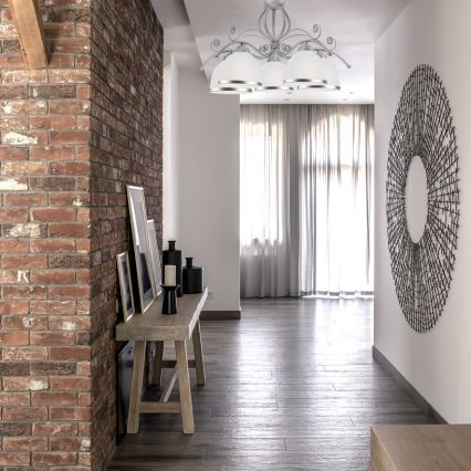 Candelabru cu lanț RETRO II, 5xE27/60W/230V, argintiu