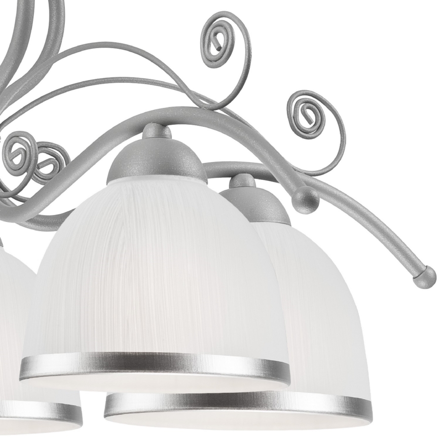 Candelabru cu lanț RETRO II, 5xE27/60W/230V, argintiu