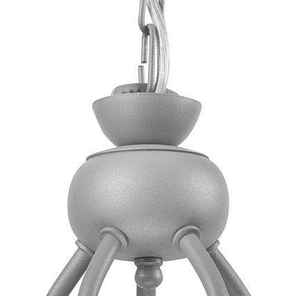 Candelabru cu lanț RETRO II, 5xE27/60W/230V, argintiu