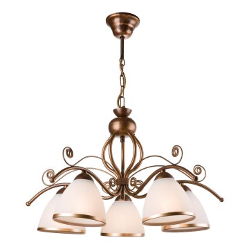 Candelabru cu lanț RETRO II 5xE27/60W/230V bronz patinat