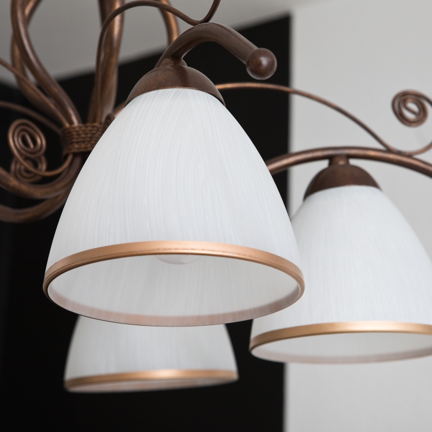 Candelabru cu lanț RETRO II 5xE27/60W/230V bronz patinat