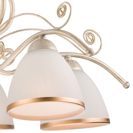 Candelabru cu lanț RETRO II, 5xE27/60W/230V, finisaj alb patinat