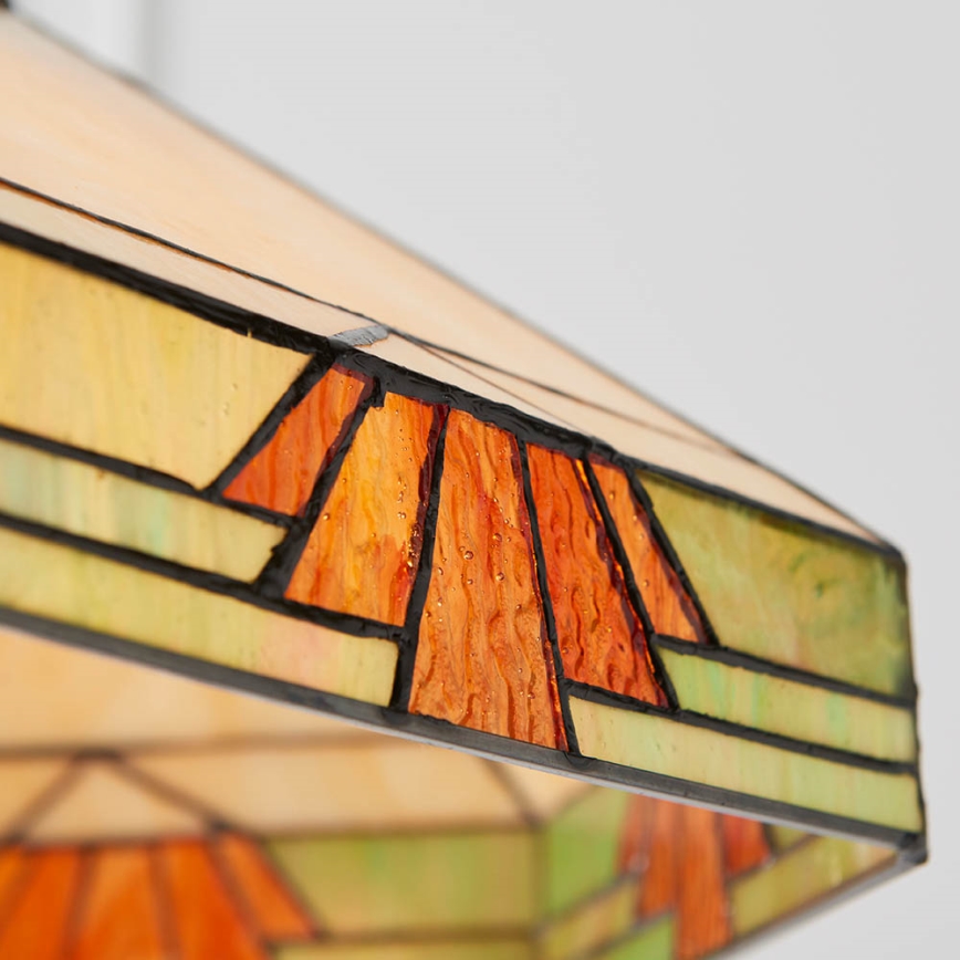 Candelabru cu lanț Tiffany NEVADA, 1xE27/60W/230V, Ø 35 cm — Endon 64285