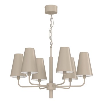 Candelabru cu lanț TORTOLA 6xE14/15W/230V bej