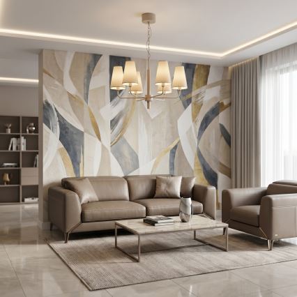 Candelabru cu lanț TORTOLA 6xE14/15W/230V bej
