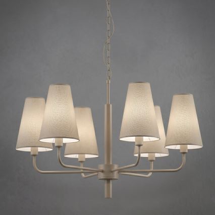 Candelabru cu lanț TORTOLA 6xE14/15W/230V bej