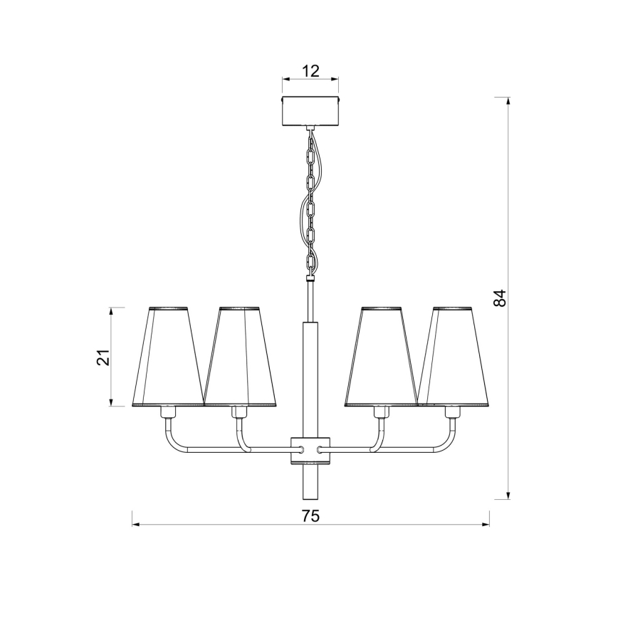 Candelabru cu lanț TORTOLA 6xE14/15W/230V bej