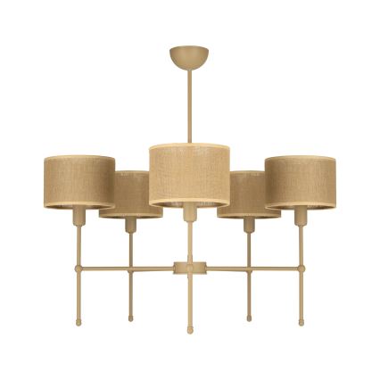 Candelabru cu tijă MADELA 5xE14/40W/230V iută/bej