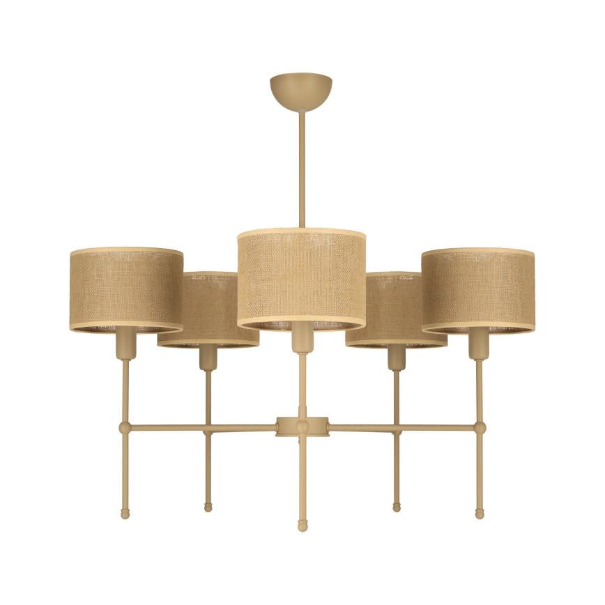 Candelabru cu tijă MADELA 5xE14/40W/230V iută/bej