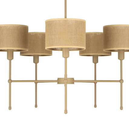 Candelabru cu tijă MADELA 5xE14/40W/230V iută/bej