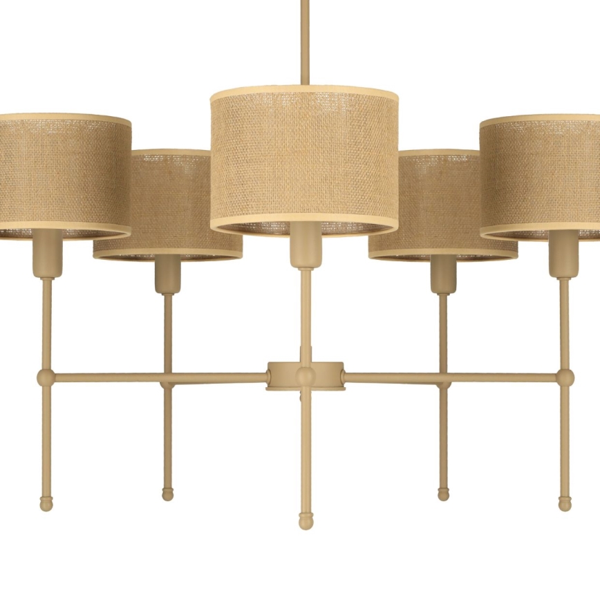 Candelabru cu tijă MADELA 5xE14/40W/230V iută/bej
