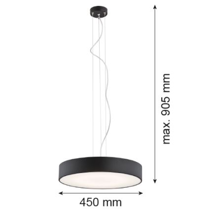 Candelabru DARLING Argon 3352, LED, 35 W, 230 V, Ø 45 cm, negru