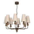 Candelabru GRENADA cu lanț, 8xE14/15W/230V, bej