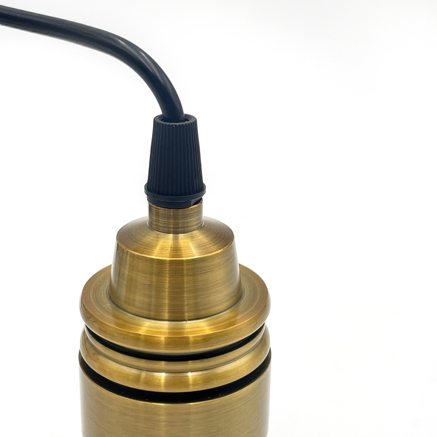 Candelabru HECTOR pe cablu 1xE27/15W/230V alb/alamă Ø14 cm