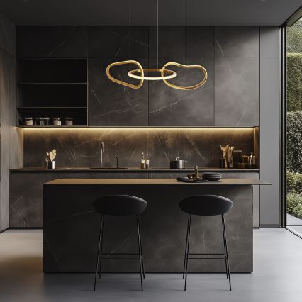 Candelabru LED ANNELI pe cablu, 30 W, 230 V, 80 cm, auriu