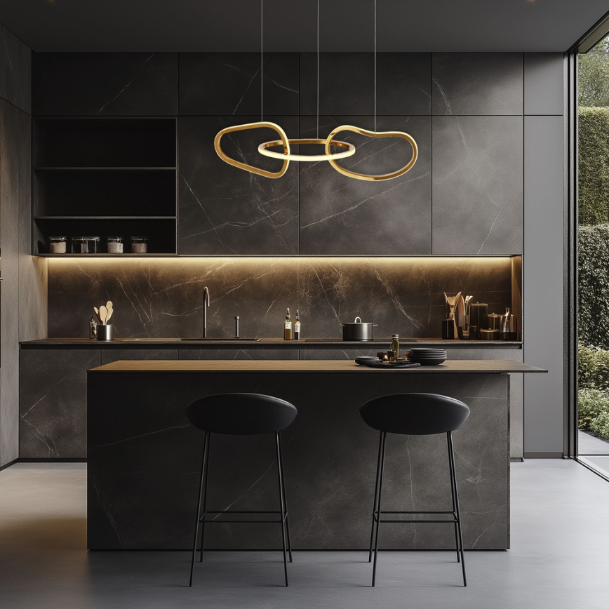 Candelabru LED ANNELI pe cablu, 30 W, 230 V, 80 cm, auriu