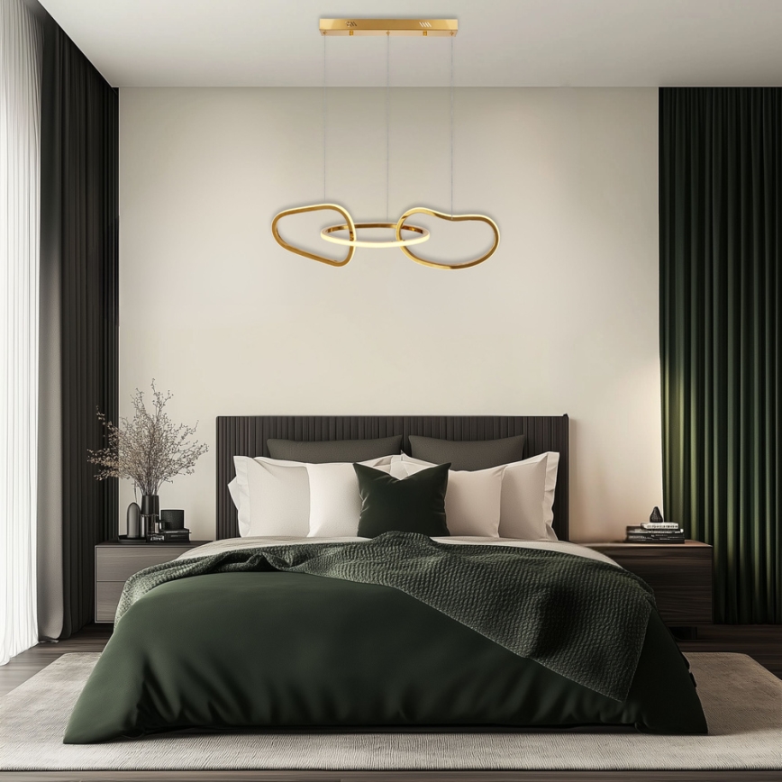 Candelabru LED ANNELI pe cablu, 30 W, 230 V, 80 cm, auriu