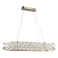 Candelabru LED dimabil ENRIQUE din cristal, suspendat pe cablu, 50W, 230V, 3000-6000K, cu telecomandă