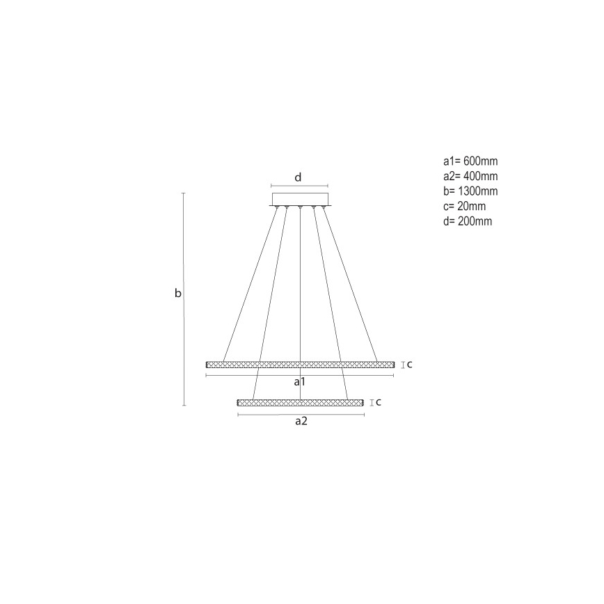 Candelabru LED dimmabil suspendat pe cablu LED/150W/230V 3000-6500K + telecomandă