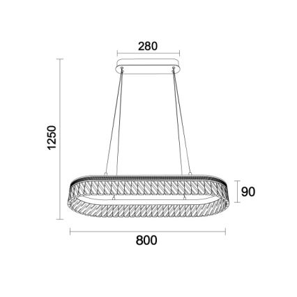 Lustru cu cristale LED reglabil, suspendat pe cablu THALIA LED/50W/230V 3000-6000K + telecomandă