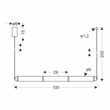 Candelabru LED pe cablu CORTE LED/25W/230V negru