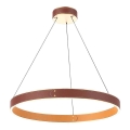 Candelabru LED pe cablu LEATHER LED/47,8W/230V maro/oranj