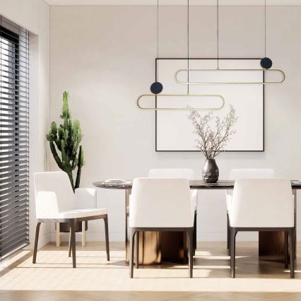 Candelabru LED suspendat cu cablu FLORENTYNA LED/48W/230V 4000K auriu/negru