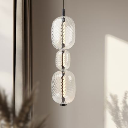 Candelabru LED suspendat cu cablu PLAYA LED/12W/230V, negru