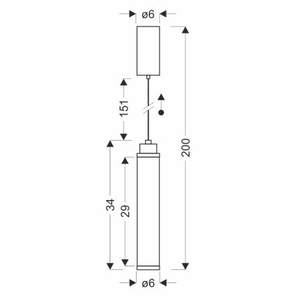 Candelabru LED suspendat pe cablu CORTE LED/10W/230V, negru