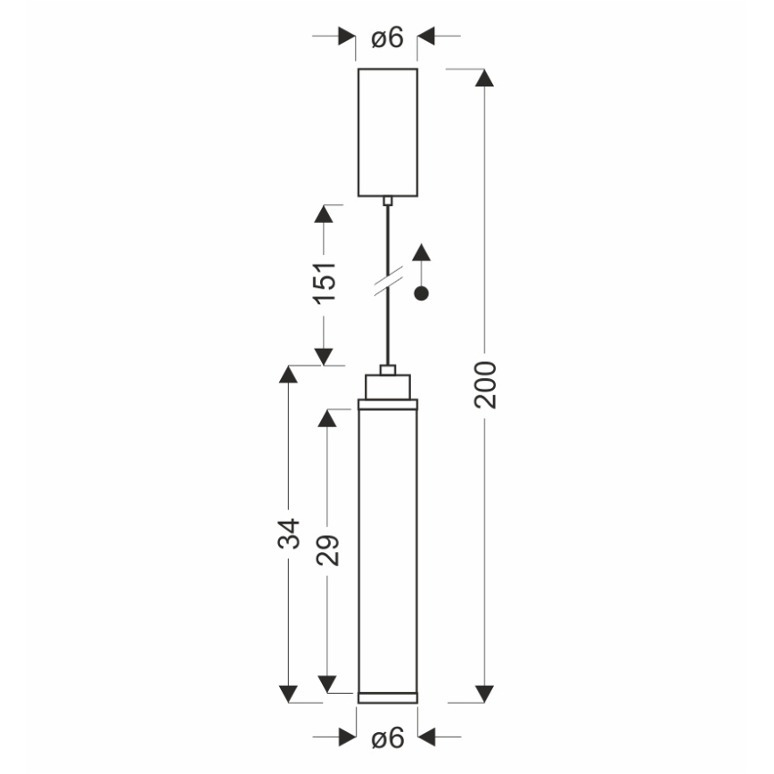 Candelabru LED suspendat pe cablu CORTE LED/10W/230V, negru