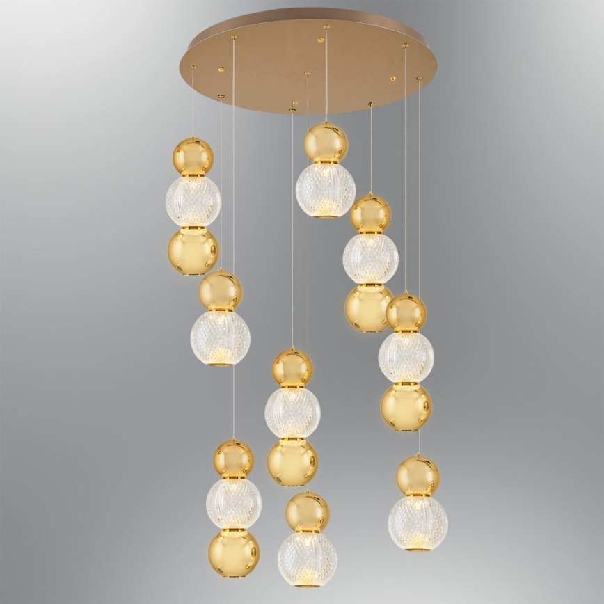 Candelabru LED suspendat pe cablu CREMONA LED/51W/230V 3000K auriu