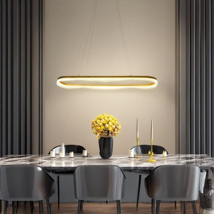 Candelabru LED suspendat pe cablu LED/45W/230V, auriu