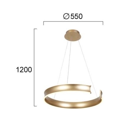 Candelabru LED suspendat pe cablu MARLEN LED/36W/230V, auriu