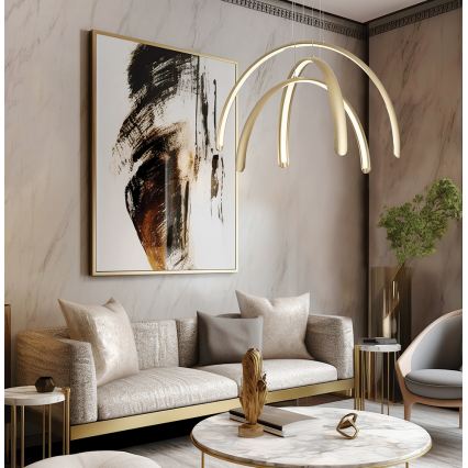Candelabru LED suspendat pe cablu MEGAN LED/41W/230V auriu