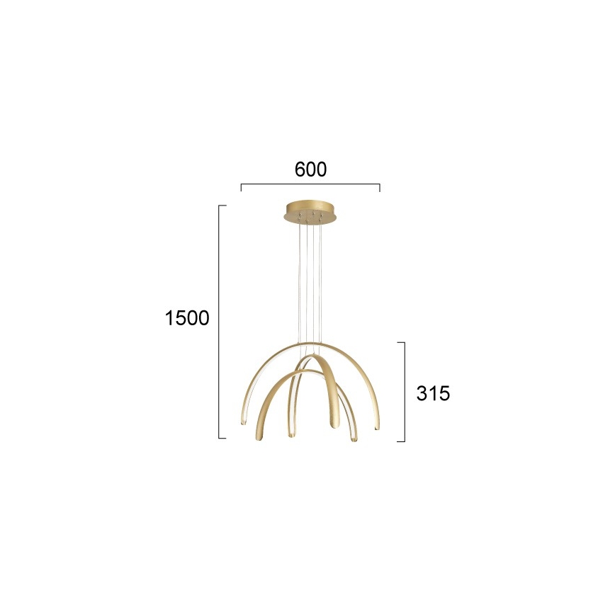 Candelabru LED suspendat pe cablu MEGAN LED/41W/230V auriu