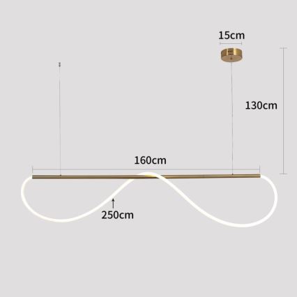 Candelabru LED suspendat pe cablu MELECA LED/36W/230V 3000/4000/6000K 160 cm auriu
