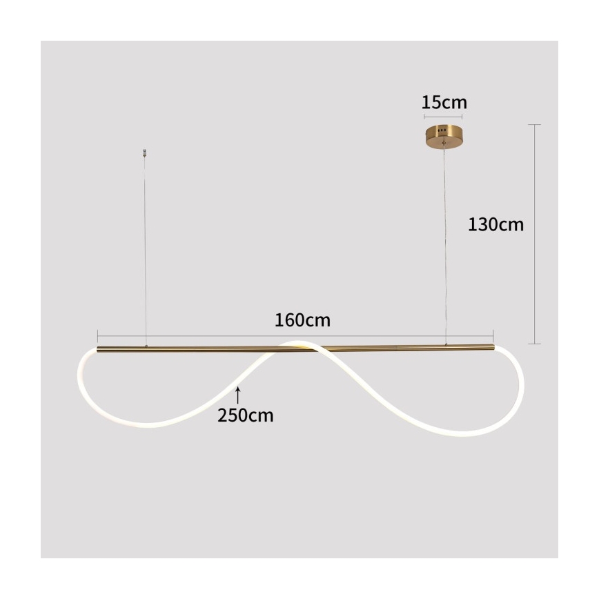 Candelabru LED suspendat pe cablu MELECA LED/36W/230V 3000/4000/6000K 160 cm auriu