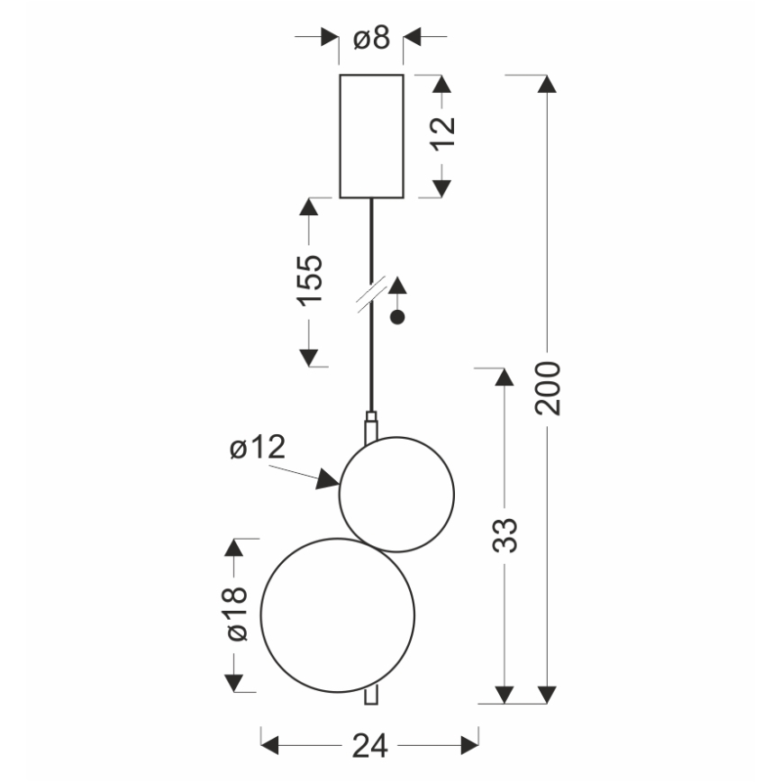 Candelabru LED suspendat pe cablu PLAYA LED/10W/230V negru