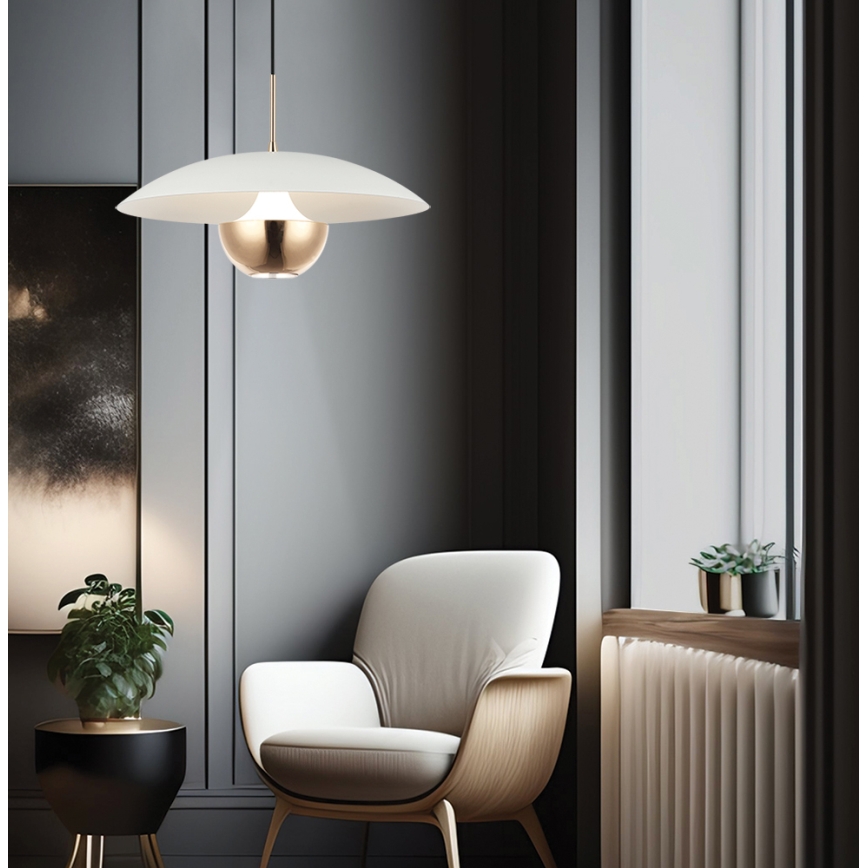 Candelabru LED suspendat pe cablu VALIA LED/9W/230V alb/auriu
