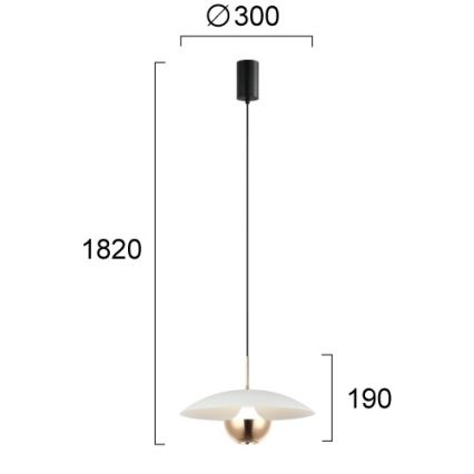 Candelabru LED suspendat pe cablu VALIA LED/9W/230V alb/auriu