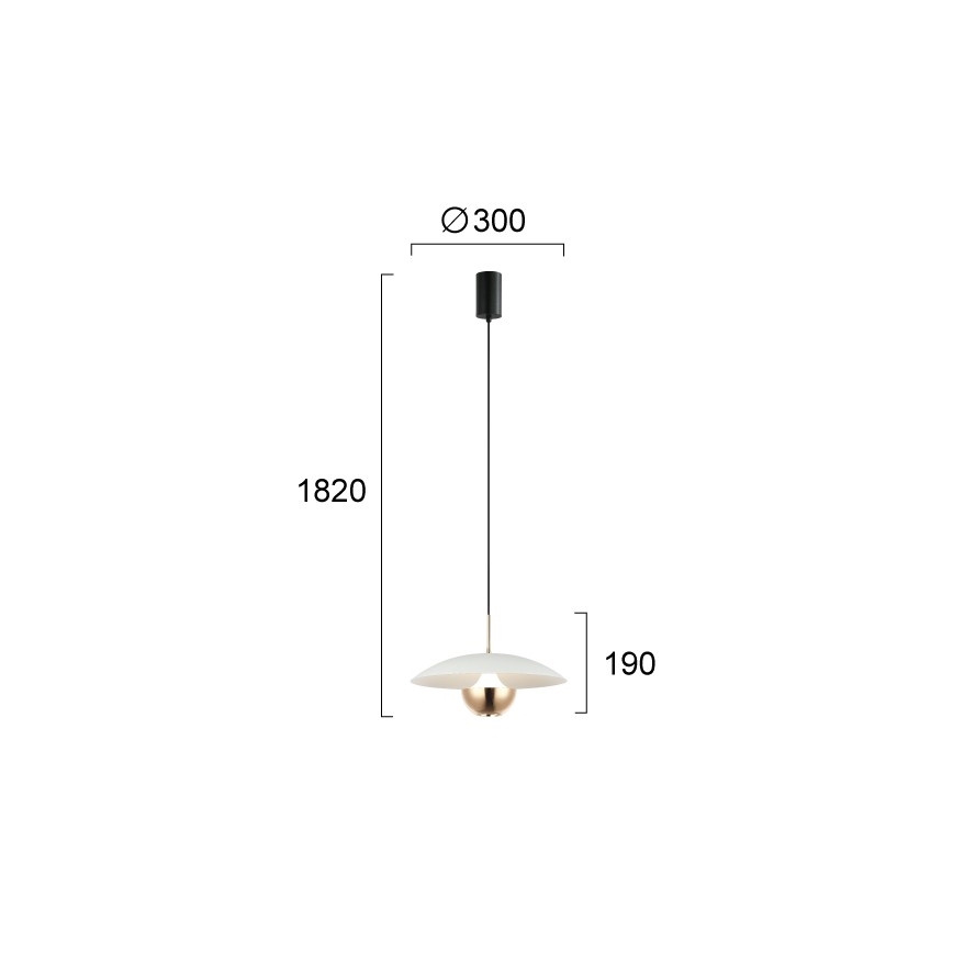 Candelabru LED suspendat pe cablu VALIA LED/9W/230V alb/auriu