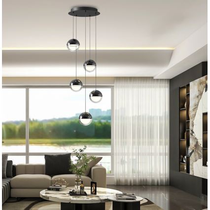 Candelabru LED suspendat pe cablu ZIREA LED/30W/230V, negru