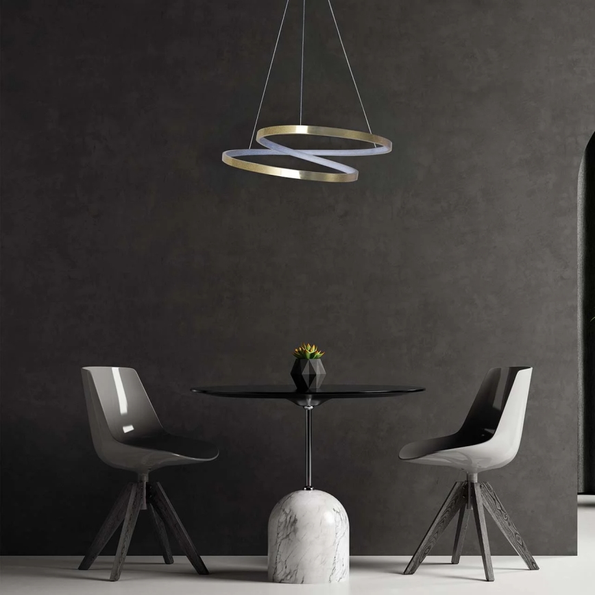 Candelabru LED ZEFIRA suspendat pe cablu, 40 W, 230 V, 4000 K, Ø 50 cm, auriu
