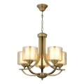 Candelabru NOVARA pe lanț, 5 x E27, 40 W, 230 V, finisaj bronz