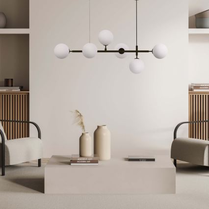 Candelabru pe cablu ALISA, 6x E14/40W/230V, negru