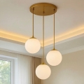 Candelabru pe cablu BALLISTIC 3xE27/40W/230V, finisaj auriu